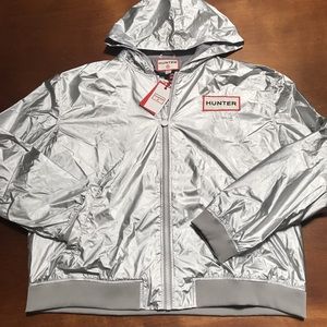 MENS HUNTER TARGET METALLIC SILVER RAINCOAT XXL